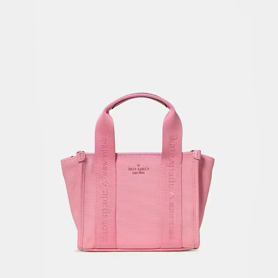 Kate Spade New York Kip Canvas Mini Tote Crossbody, Grapefruit Soda Pink Nwt